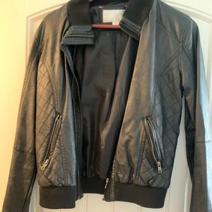 Xhiliration fake black leather jacket size medium
